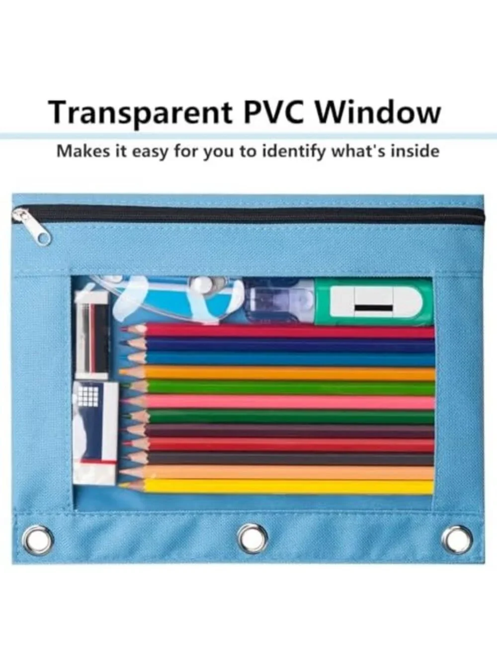 12 Pack Smooth Zipper Pencil Pouches for 3 Ring Binders, School Supplies Set
